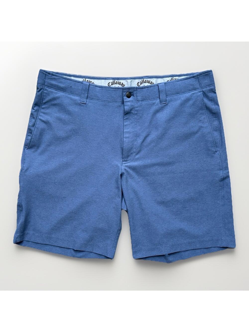 Callaway Golf Shorts Men's Size 38 Blue 9" Inseam Flat Front Performance Stretch
